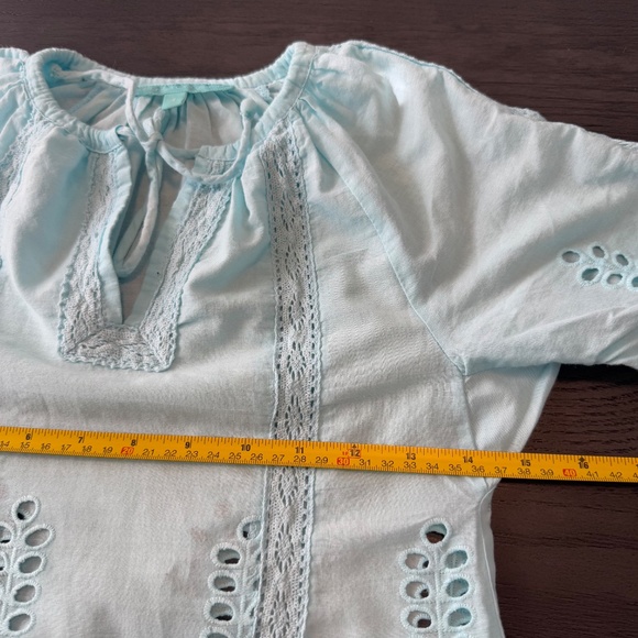 Melissa Odabash Girls Ashley Kaftan Dress Size 4 Cover‎ Up Eyelet Cotton - Picture 6 of 8